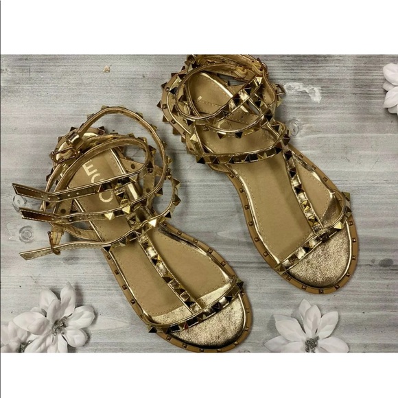 EGO Rose Gold Studded Gladiator Sandals size 5 - Picture 7 of 8